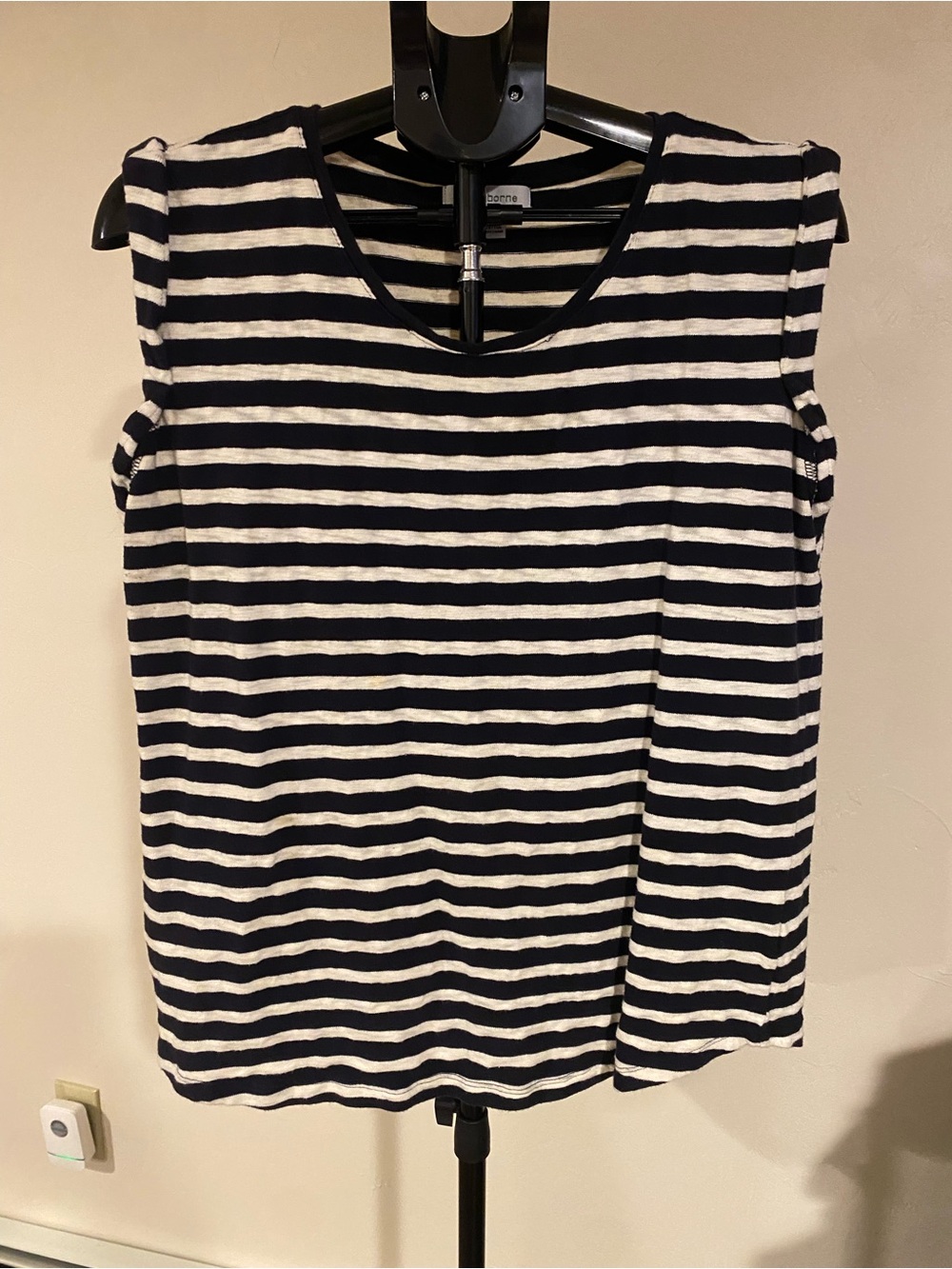 Liz Claiborne Black and White Striped Sleeveless Tank
